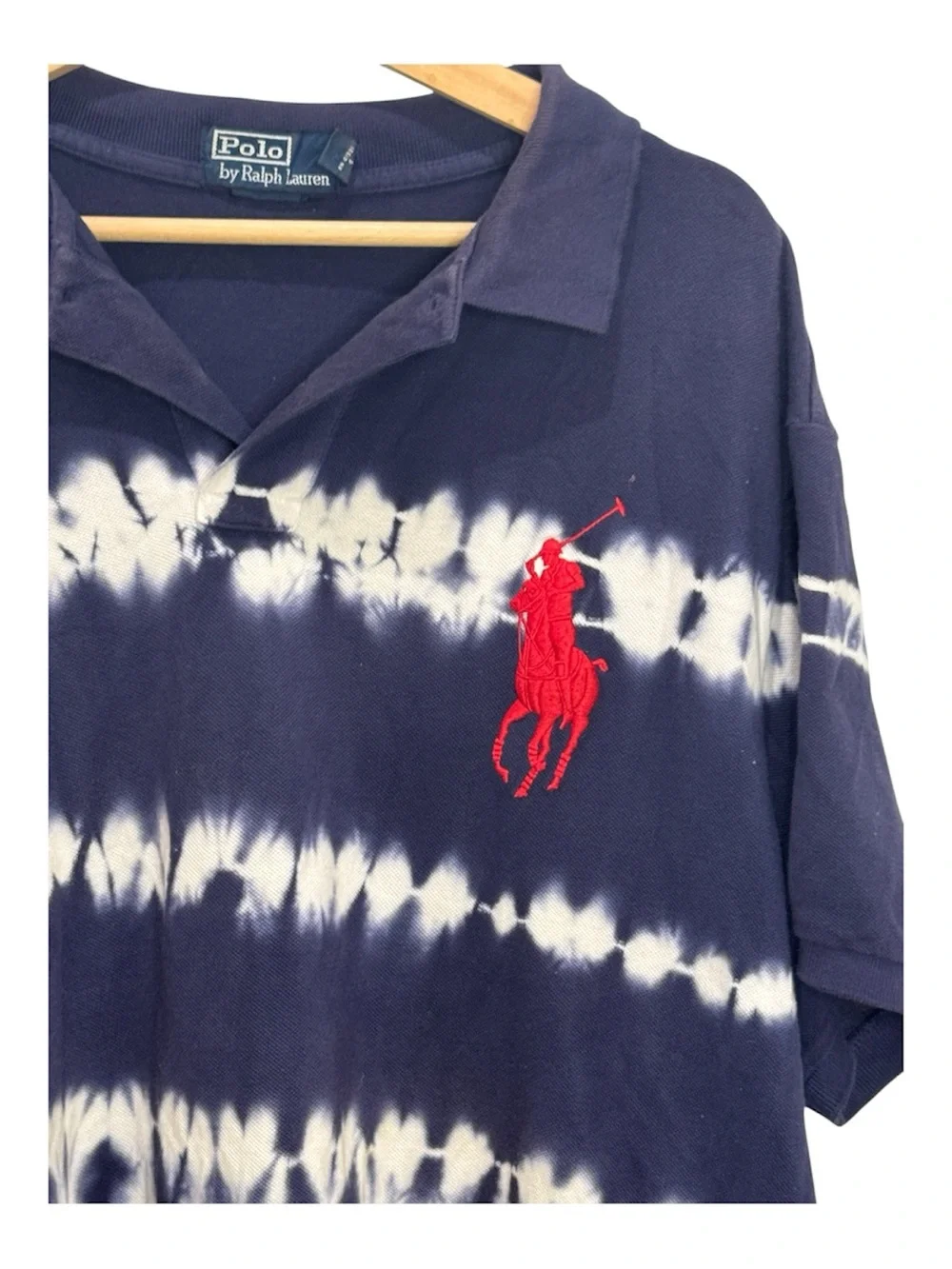 Polo Ralph Lauren Tie Dye Big Pony Polo Shirt Navy XXL Orig $125